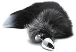 Alive Black and White Fox Tail Anal Pleasure L
