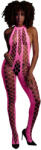 Ouch! Glow in the Dark Bodystocking with Halterneck Neon Pink S/M/L
