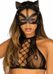 Leg Avenue Vegan Leather Studded Catmask Black
