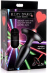 Booty Sparks Laser Heart Small Anal Plug with Remote Control Black