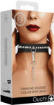 Ouch! Diamond Studded Collar with Leash Black