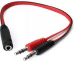 Somic Cablu audio Somic Jack 3.5 mm TRRS Female - 2x Jack 3.5 mm TRS Male, negru-rosu (SM-AD-TRRS-TRS)