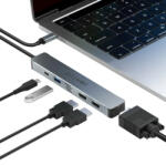 Blitwzolf BlitzWolf BW-NEW-TH11 USB Hub 5 in 1: 2db HDMI port, teljesítmény átvitel: 87W, 1xUSB-A 3.0, VGA port