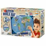 Edu-Toys Buki: Hartă magnetică a lumii cu steaguri și poze - 70x 38 cm (BUKI7346EN)