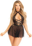 Leg Avenue Halter Babydoll with G-String 87206 Black S