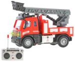 MIKRO Camion de pompieri R/C cu scară 13cm 1: 64 funcție completă baterie cu lumină 27MHz (MI69200)