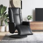 vidaXL fekete műbőr dönthető fotel lábtartóval (356509) - vidaxl