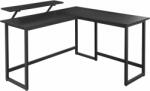 VASAGLE Sarok számítógépasztal + monitor állvány - Vasagle (fekete)