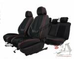 Daewoo Matiz Victoria Méretezett Üléshuzat Bőr/Szövet -Piros/Fekete- Komplett Garnitúra