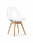  Set 4 Scaune MARK - transparent / picioare naturale
