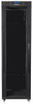 Lanberg Rack LANBERG Installation cabinet 19 42U 600x1000 black, black glass door lcd (flat pack) (FF01-6042-12BL)