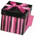  Ajándékdoboz rózsaszín/fekete Gift Box 10x10x10xcm UTOLSÓ DARAB