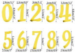 Cyzq Torta dekorációs akril számok 0-9ig, 5, 1 x 2, 3 cm, arany színű (5995206008590)