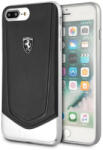 CG Mobile Ferrari iPhone 8 Plus fekete ezüst bőr-karbon tok (FEHTOHCI8LBK)