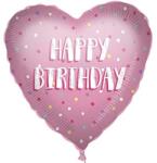 Procos Balon din folie - Happy Birthday Inimă Roz 46 cm