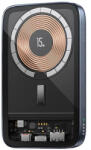 USAMS Baterie externa Usams Magnetic 15 W pentru iPhone, Wireless, Fast Charger, 10000 mAh, QC3.0 + PD, Transparent Negru