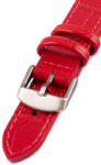 Mavex Curea unisex din piele culoarea roșie pentru ceas W-140-E 18 mm