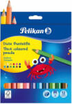 Pelikan Creioane Colorate Jumbo 12 Culori + Ascutitoare Pelikan (700160)