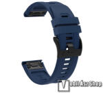  Okosóra szíj - SÖTÉTKÉK - szilikon, 26mm széles, QUICKFIT - Garmin Fenix 7X / 5X Plus / 5X Plus Sapphire / 6X / 6X Sapphire / 6X Pro / 6X Pro Solar / 6X Pro Sapphire / Quatix 3 / Descent MK1