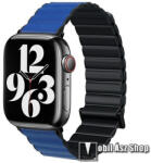  Okosóra mágneses loop szíj - KÉK / FEKETE - szilikon, mágneses - APPLE Watch Series 1/2/3 38mm / 4/5/6/SE 40mm / 7/8/9 41mm