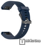  Okosóra szíj - SÖTÉTKÉK - szilikon, textúrált minta, 20mm széles, QUICKFIT - Garmin Fenix 7S / 6S / 6S Pro / 5S / 5S Plus / 5S Plus Sapphire