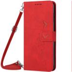  ART SMILE Husa portofel cu curea pentru Sony Xperia 5 V rosie
