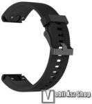 Okosóra szíj - FEKETE - szilikon, textúrált minta, 20mm széles, QUICKFIT - Garmin Fenix 7S / 6S / 6S Pro / 5S / 5S Plus / 5S Plus Sapphire