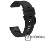  Okosóra szíj - FEKETE - szilikon, 26mm széles, QUICKFIT - Garmin Fenix 7X / 5X Plus / 5X Plus Sapphire / 6X / 6X Sapphire / 6X Pro / 6X Pro Solar / 6X Pro Sapphire / Quatix 3 / Descent MK1