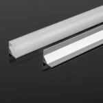 V-TAC Led Alumínium profil tejfehér fedlappal 2000 x 15.8 x 15.8mm sarok - 10322 - v-tachungary