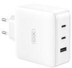 XO CE14 gyorstöltő max. 100W (Fehér) - 2× USB-C 100W + USB-A 18W, GaN technológia