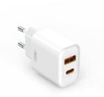 XO CE12 PD 20W gyorstöltő (Fehér) - PD 20W + USB-A 18W, USB-C + USB-A csatlakozó, Type-C kábellel