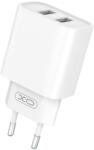 XO CE02C dupla USB töltő (Fehér) - Lightning kábellel