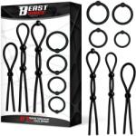 Beast Rings 07 Set Solid Silicone Cock Rings Black