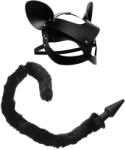 Tailz Black Cat Tail Anal Plug & Mask Set Black
