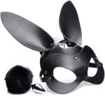 Tailz Bunny Tail Anal Plug and Mask Set Black