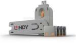Lindy USB Port Locks 4xORANGE+Key (LINDY_40453) (LINDY_40453)