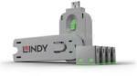 Lindy USB Port Locks 4xGreen+Key (LINDY_40451) (LINDY_40451)