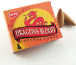 HEM Dragons Blood (Sárkányvér) Indiai Kúpfüstölő (10db)