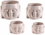 Decorer Set 4 ghivece ceramica Buddha 19.5x20x14.5 cm, 17x16.5x12.5 cm, 14.5x14x9.5 cm, 12.5x12.5x8.5 cm (A71.45.12)