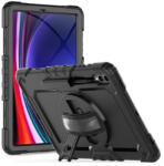 Tech-Protect TP660317 Samsung X610/X616B/X810/X816B Galaxy Tab S9+/S9 FE+ 12.4 ütésálló fekete tablet tok + üveg