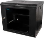 Spacer CABINET 19" SPACER 9U 500x450mm, fixare pe perete, Flatpack (dezasamblat), Black, usa sticla cu blocare, panouri detasabile, otel 1mm, sarcina maxima 25Kg, "SPCW-9U-450-BK-02 (SPCW-9U-450-BK-02) - vex