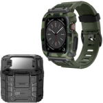 Lito Husa pentru Apple Watch 4 / 5 / 6 / SE / SE 2 / 7 / 8 / 9 (44mm / 45mm) + Curea - Lito RuggedArmor (LS001) - Green (KF2316145) - vexio