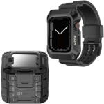 Lito Husa pentru Apple Watch 4 / 5 / 6 / SE / SE 2 (44mm) + Curea - Lito Metal RuggedArmor (LS002) - Black (KF2316155) - vexio