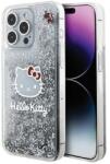 Hello Kitty Husa Liquid Glitter Charms Kitty Head case for iPhone 15 Pro Max - silver - vexio