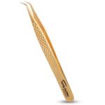  Long Lashes szempilla csipesz hajlított - arany, 12cm - szephajshop