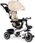 ECOTOYS Tolható baba tricikli 360°-ban forgatható üléssel, tárolóval, nappellenzővel, bézs