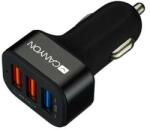 CANYON Autós töltő, 3xUSB, QC 3.0, 2, 1A, CANYON "C-07 (CAC07B) - webpapir