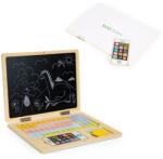 ECOTOYS Játék fa laptop és telefon mágneses táblával, betűkkel, 30x22 cm, fehér
