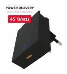 SWISSTEN - USB-C Power Delivery 45W hálózati gyorstöltő, laptop, tablet, telefon, fekete