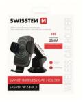 SWISSTEN - elektromos autós tartó és vezeték nélküli töltő műszerfalra, szélvédőre, 15W, W2-HK3